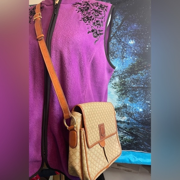 CELINE Crossbody Bag Beige & Brown leather & Textile -Pristine inside & Out - Picture 2 of 16